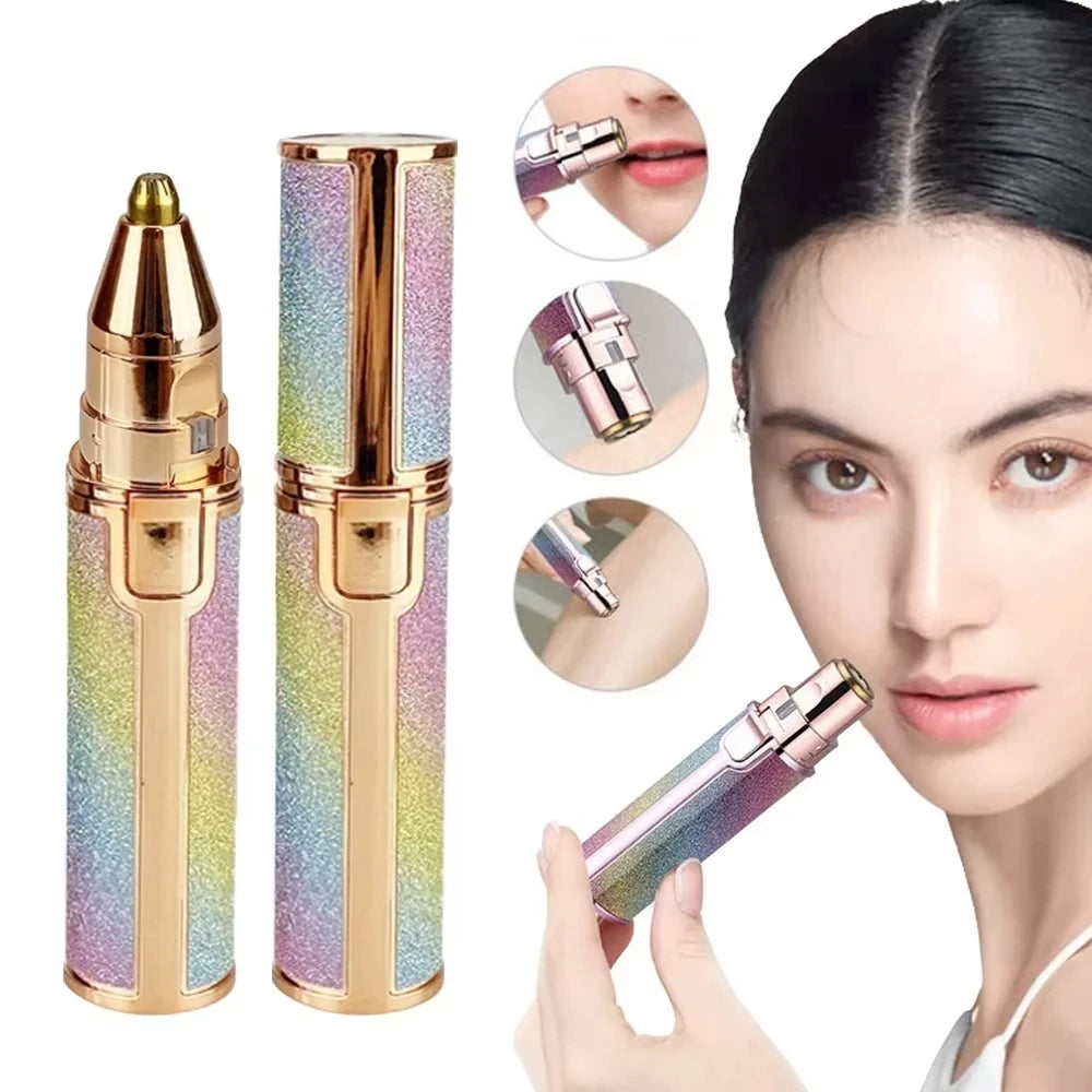 2-in-1 Electric Facial Hair Remover & Eyebrow Trimmer with LED