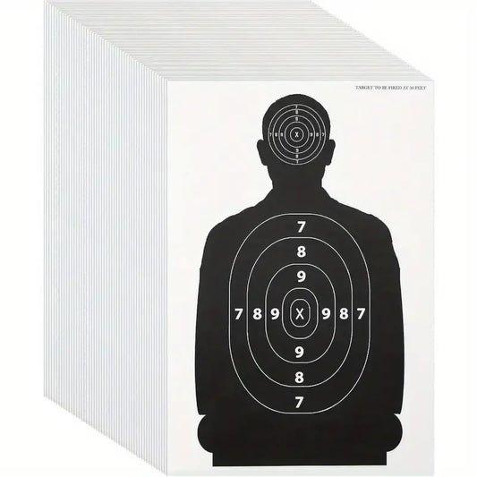Archery Target Paper Black Silhouette Human Body Shape Darts Catapult Peaceful Pleasures Health and Wellness black 10pcs