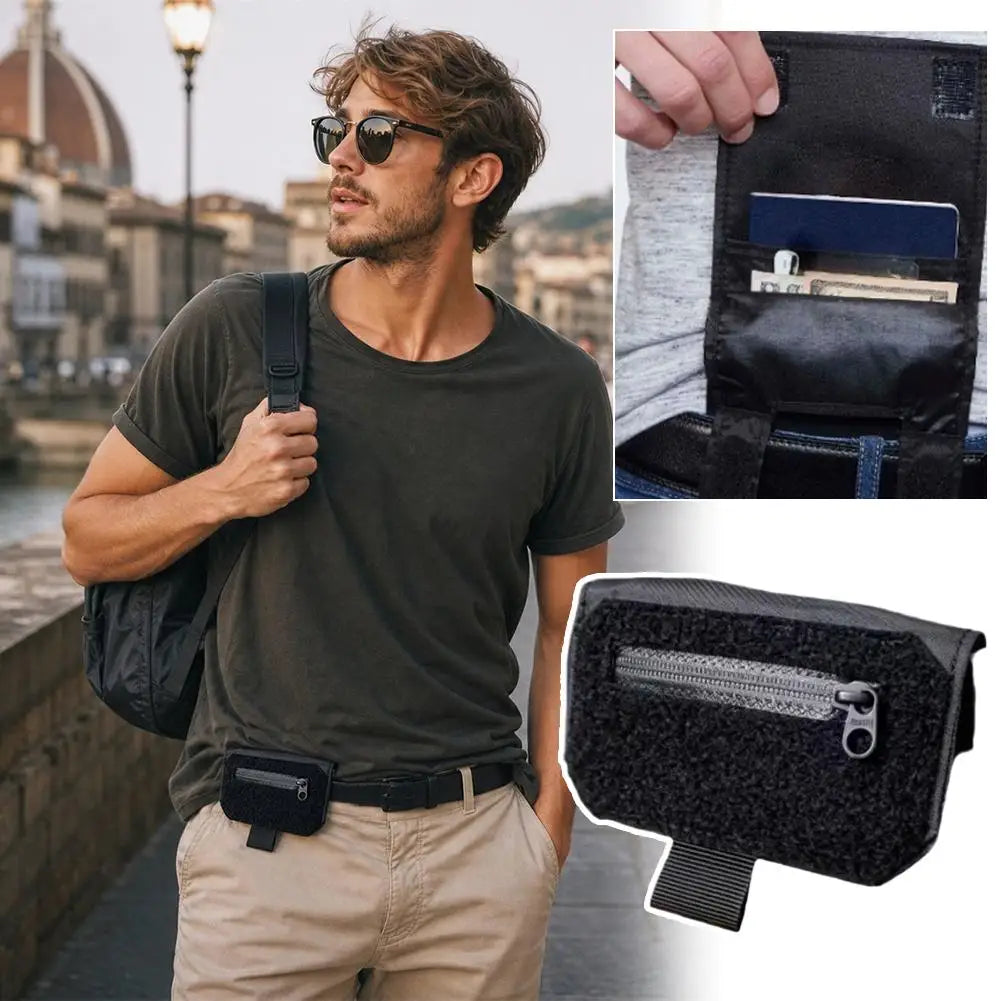 Slim Hidden Belt Wallet – Anti-Theft Travel Waist Pouch