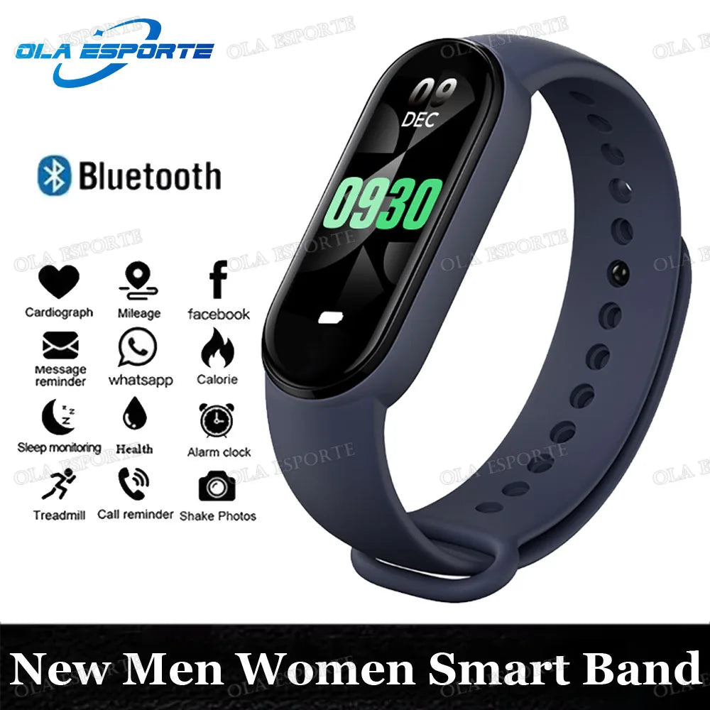 New Smart Bracelet Men Women Fitness Tracker Smartwatch Blood Pressure Heart Rate Monitor Band Smart Watch For Android iOS HT30 Peaceful Pleasures Health and Wellness Blue