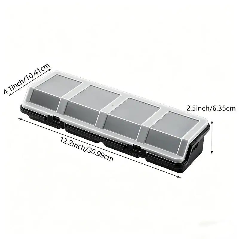 4-Compartment Plastic Screw & Parts Organizer Box with Lid