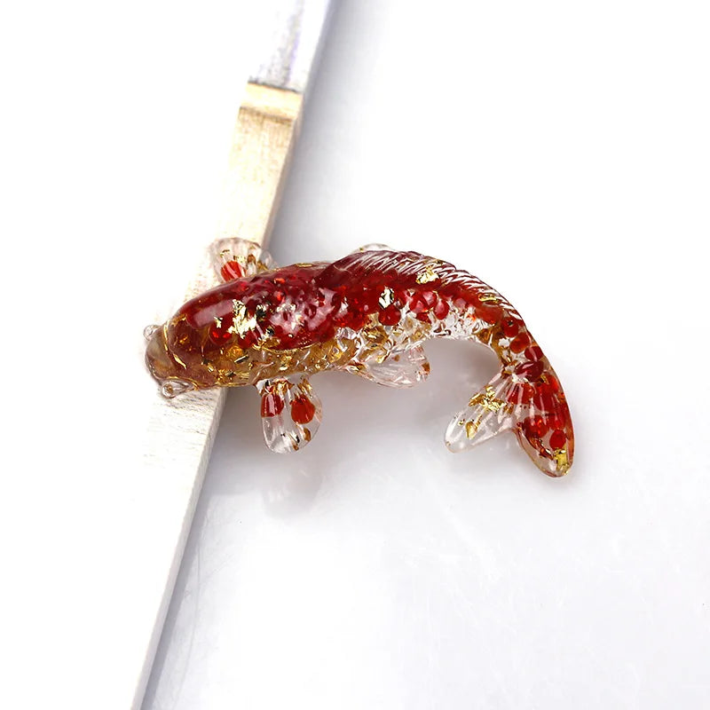 Lucky Koi Fish Figurine | Crystal Epoxy Resin Desk Ornament