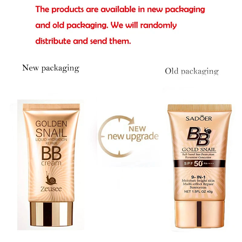SADOER Gold Snail BB Cream SPF50+ Concealer & Moisturizer 40g