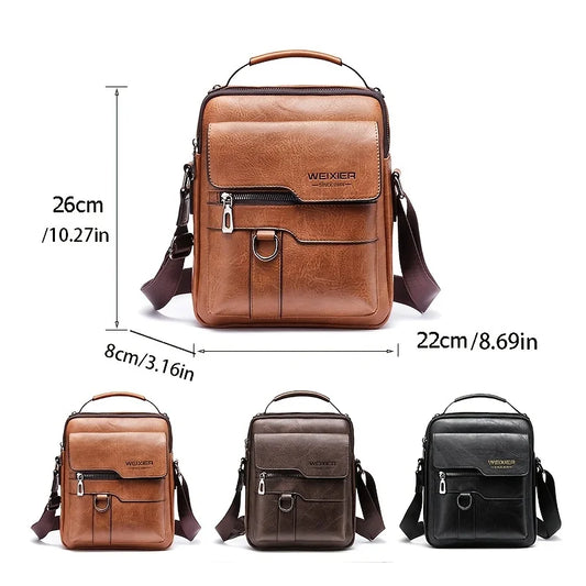 Men's Genuine Leather Crossbody Bag Shoulder Bags Vintage Handbags Business Bag Peaceful Pleasures Health and Wellness