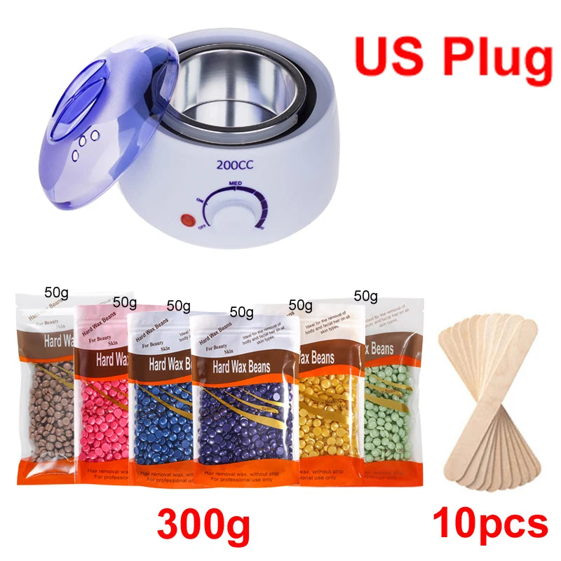 2026 200ML Hair Removal Tool Warmer Wax Heater Hands Feet Epilator Depilatory Paraffin Wax Machine Kit/Wax Beans/Wax Heater Peaceful Pleasures Health and Wellness 035-W-US-300g