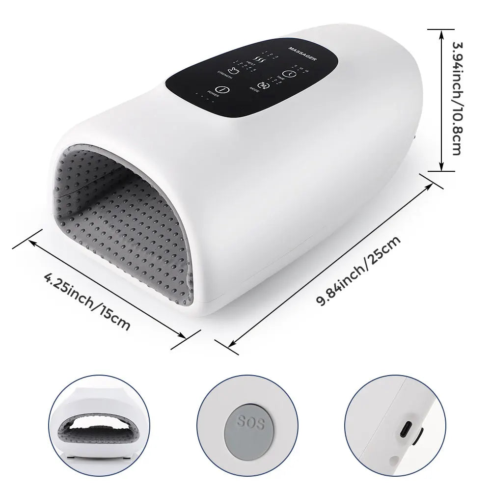 Smart Airbag Hand Massager Wireless Electric Hot Compress Carpal Tunnel Palm Acupoint Massager Vibration Kneading Finger Relax Peaceful Pleasures Health and Wellness