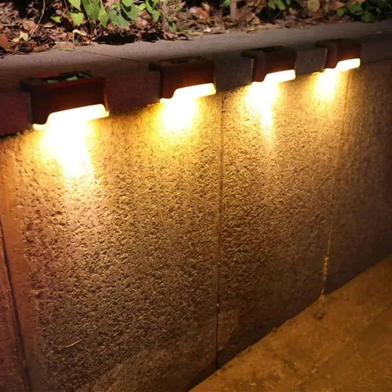 Solar LED Stair Lights Outdoor Waterproof Step Garden Lamps