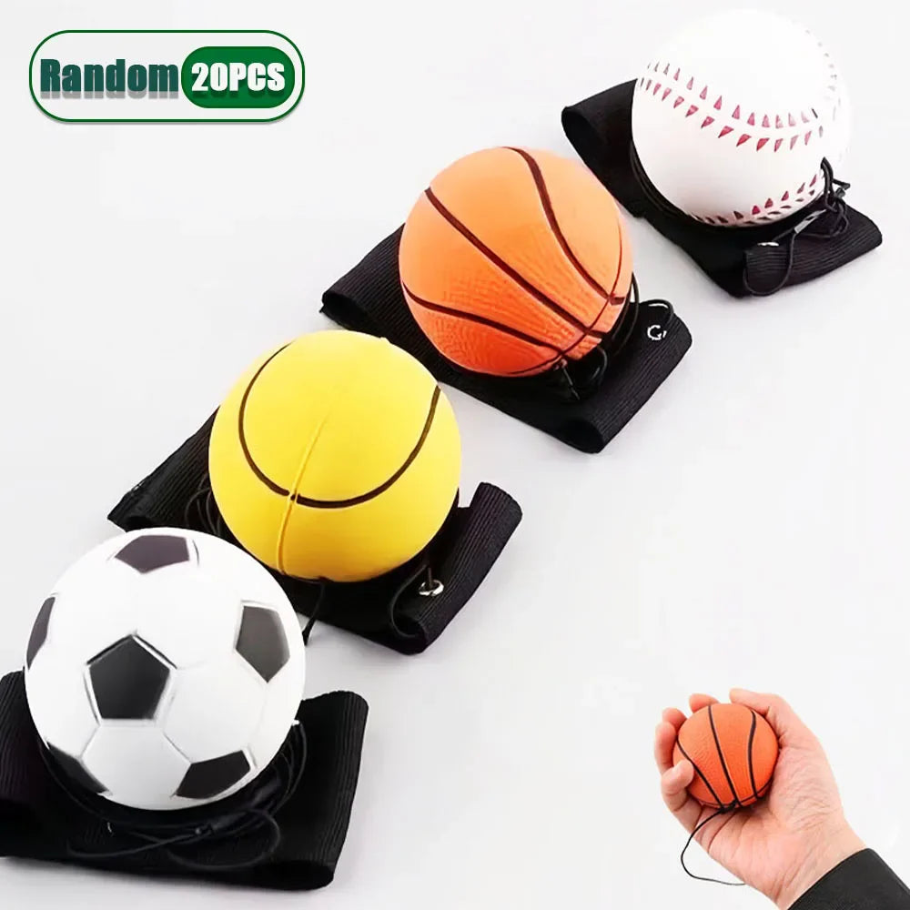 Elastic Wrist Swing Ball Toy | PU Rubber Rebound Ball w/ Strap