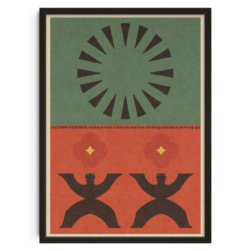 Japanese Okinawa Bauhaus Geometric Snake Canvas Wall Art Print