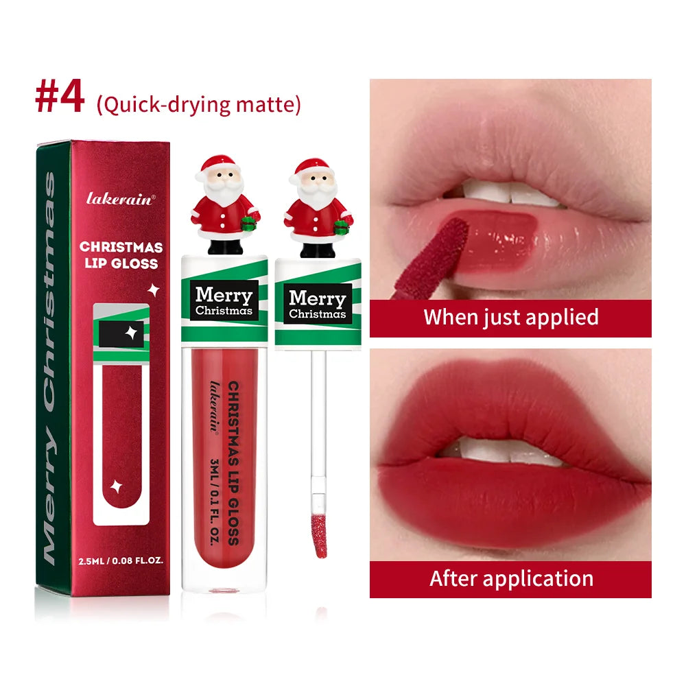 Christmas Lip Gloss Set – 5-Piece Moisturizing Jelly Tint Lip Gloss Set Peaceful Pleasures Health and Wellness matte red 4