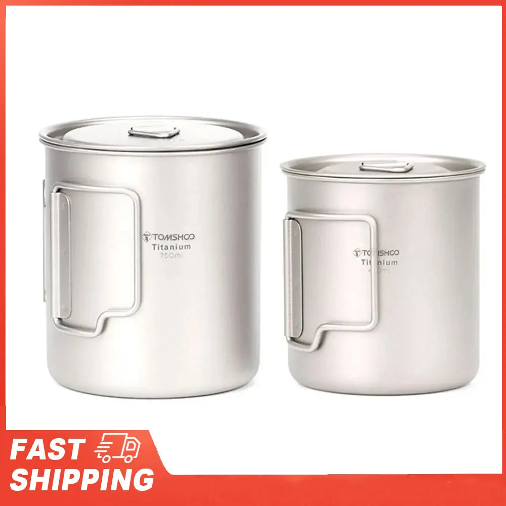 TOMSHOO Portable Cup Camping Picnic Water Mug Foldable Handle