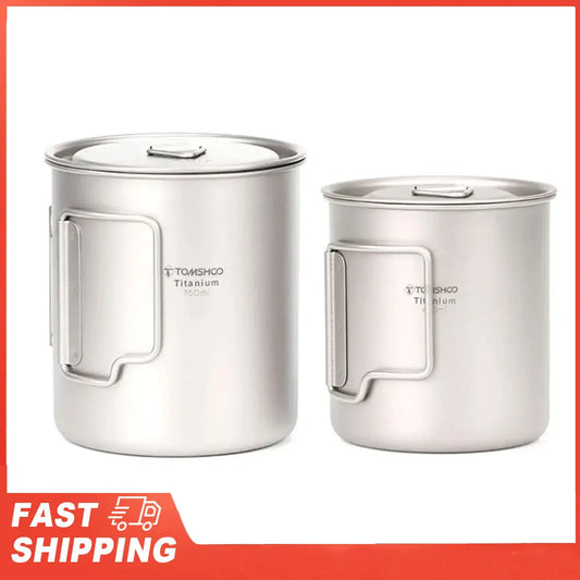 TOMSHOO Portable Cup Camping Picnic Water Mug Foldable Handle Peaceful Pleasures Health and Wellness