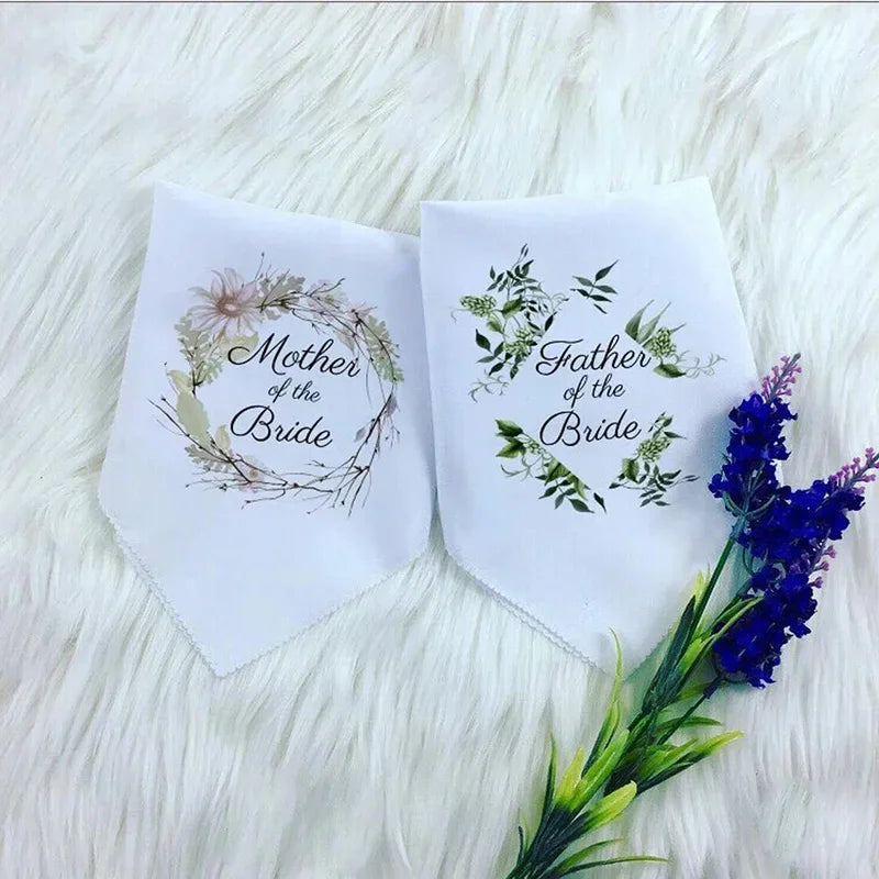 Mother & Father of the Bride Handkerchief | Wedding Gift Wedding Handkerchief Peaceful Pleasures Health and Wellness