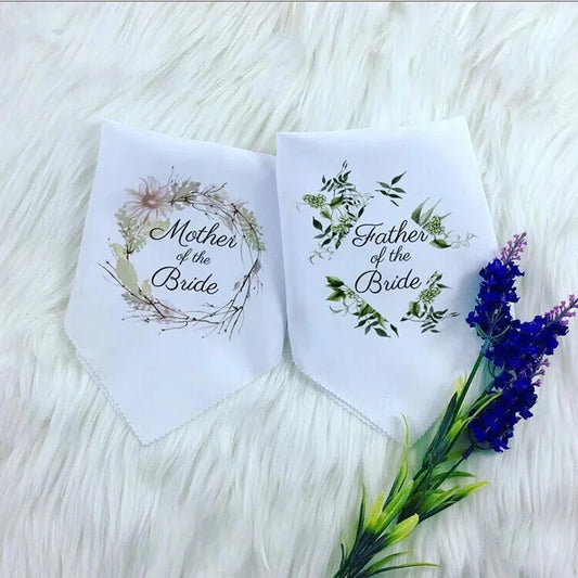 Mother & Father of the Bride Handkerchief | Wedding Gift Wedding Handkerchief Peaceful Pleasures Health and Wellness