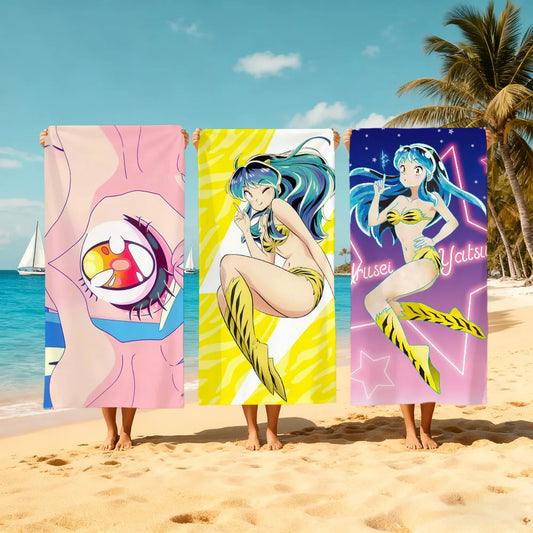 Urusei Yatsura Anime Beach Towel – Quick Dry & Soft | 11 Sizes Anime Beach Towel Peaceful Pleasures Health and Wellness