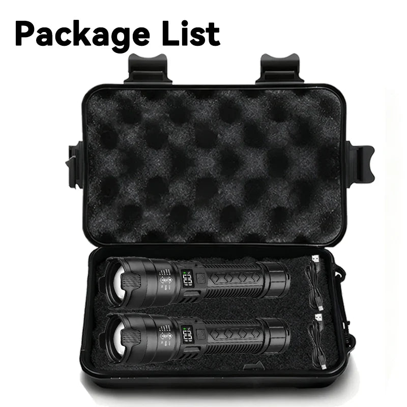 Ultra Bright 1500LM LED Flashlight | Type-C Zoom Torch