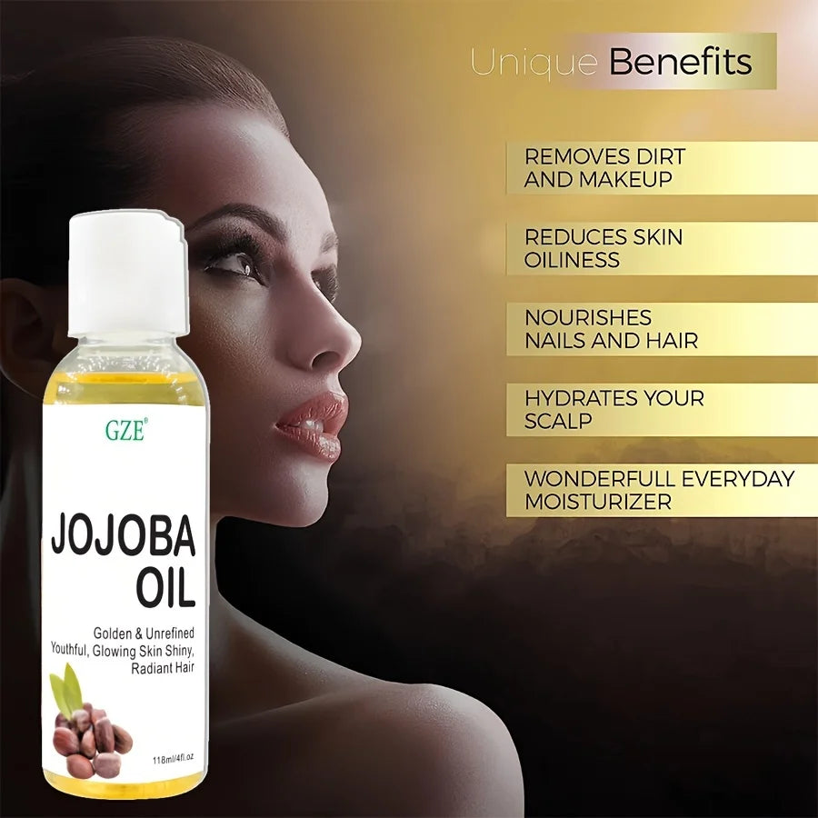 GZE Organic Jojoba Oil – Cold Pressed, Hexane-Free | 118ml Organic Carrier Oil Peaceful Pleasures Health and Wellness
