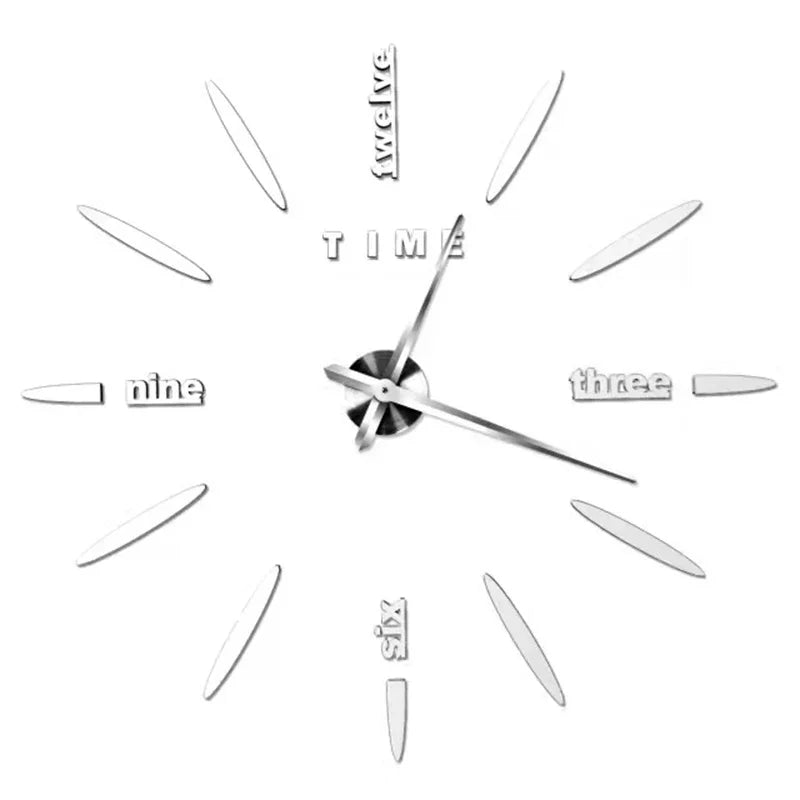 Large 3D DIY Acrylic Wall Clock – Luminous, Frameless, Adjustable 40–130cm for Living Room & Home Decor