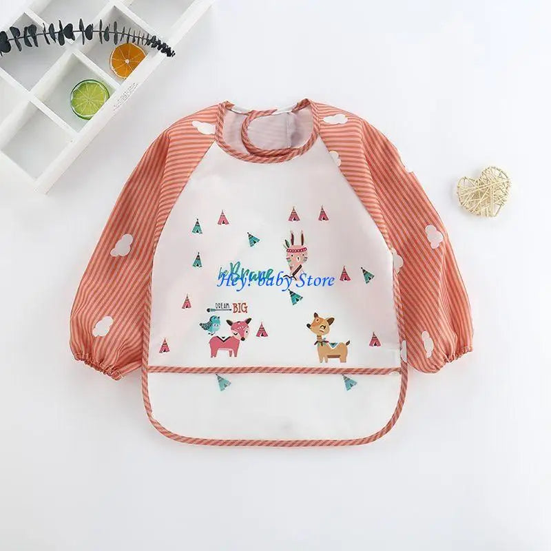 Reversible Waterproof Baby Bib | Cartoon Polyester Feeding Apron