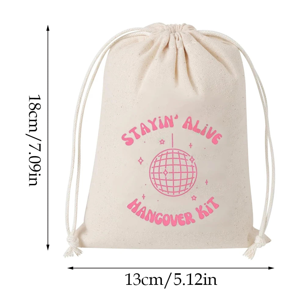 Stayin' Alive Hangover Kit Bags – 5pcs Bachelorette Party Favors