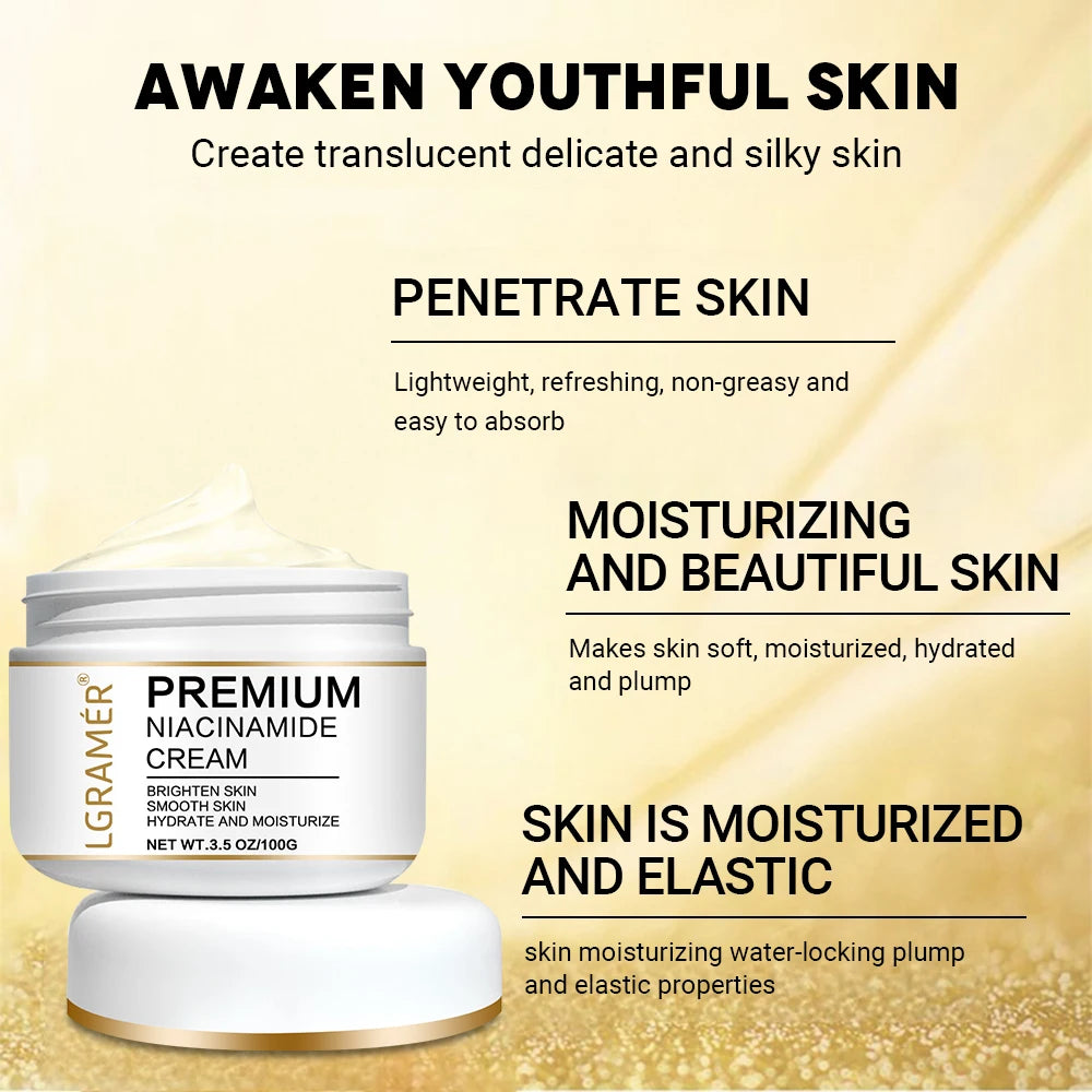 LGRAMER Gold Hyaluronic Acid Nicotinamide Face Serum Cream