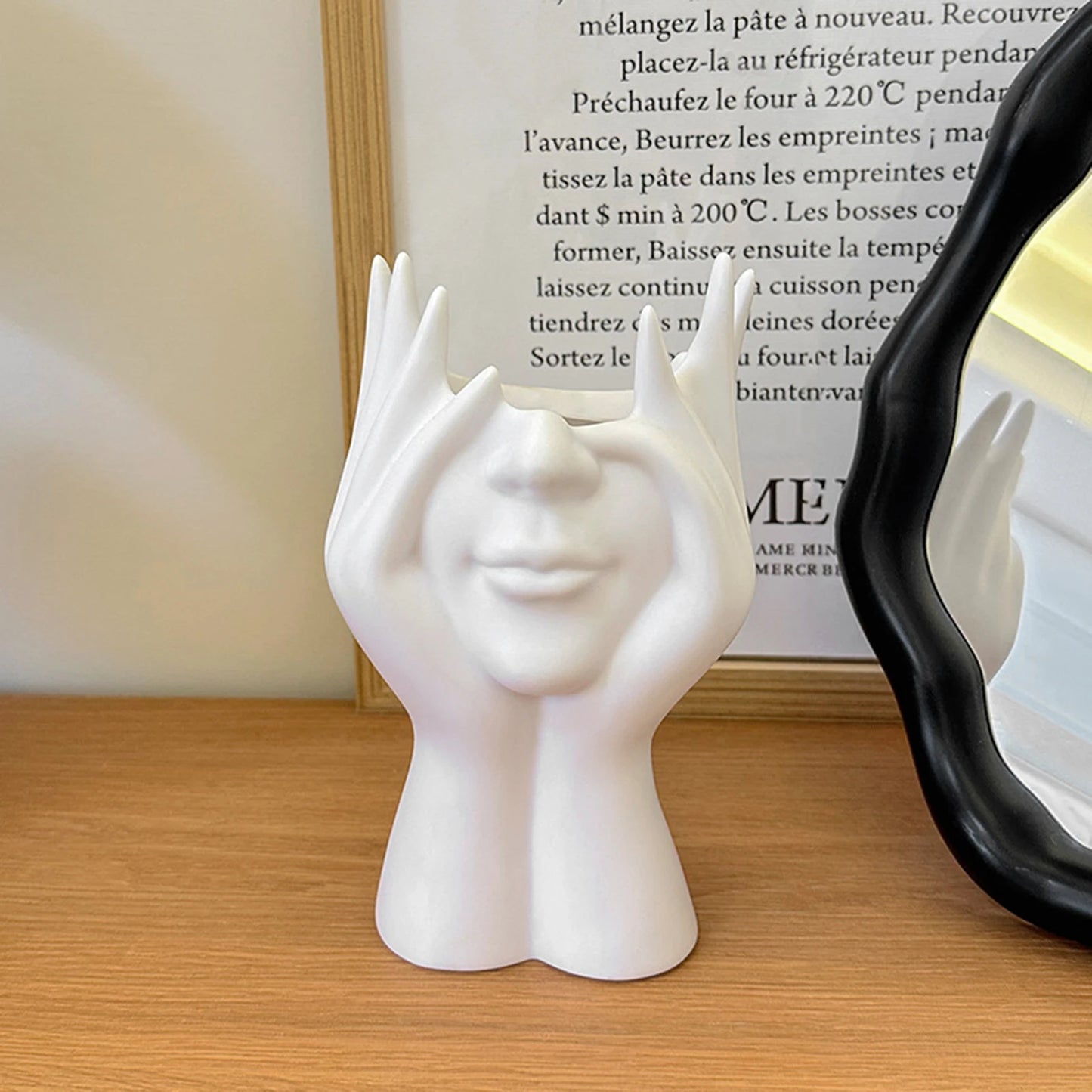 Creative Human Body Art Makeup Brush Holder Office Desk Pen Holder Gift for Family Coworkers for Vanity Dresser Office Peaceful Pleasures Health and Wellness