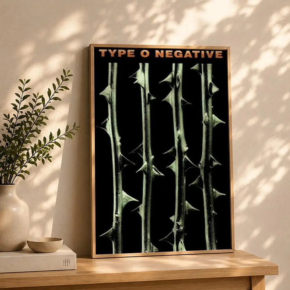 Band T-Type O NegativeS Poster HD Self Adhesive Waterproof Wall Art Ideal for Home Office Dorm Bedroom Great Gift Peaceful Pleasures Health and Wellness White5 40X50cmNoframe