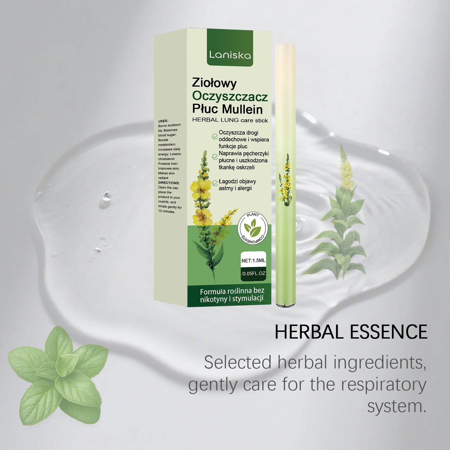 Herbal Diffuser Pen Lung Cleansing Improve Breathing Relieve Anxiety Stress Air Freshener Refresh Plant Serum Respiratory Stick Peaceful Pleasures Health and Wellness