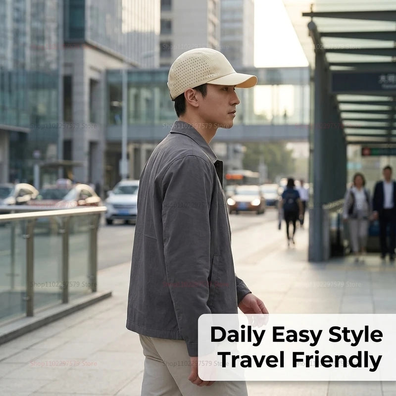 Quick Dry Mesh Baseball Cap Breathable Lightweight UV Sun Protection Short Brim Sport Hat Unisex Outdoor Hiking Fishing Travel Peaceful Pleasures Health and Wellness