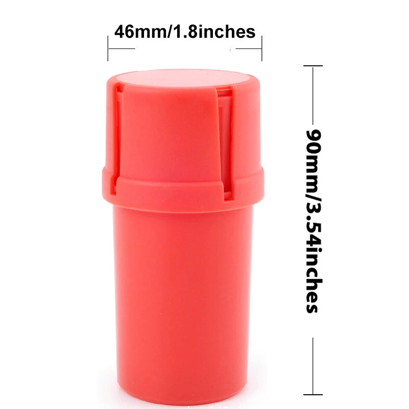1pcs Plastic Grinder With Storage Box Function 40mm Diameter Tobacco Herb Crusher Smoke Grinders Smoking Accessories Amoladora Peaceful Pleasures Health and Wellness Red 1pc