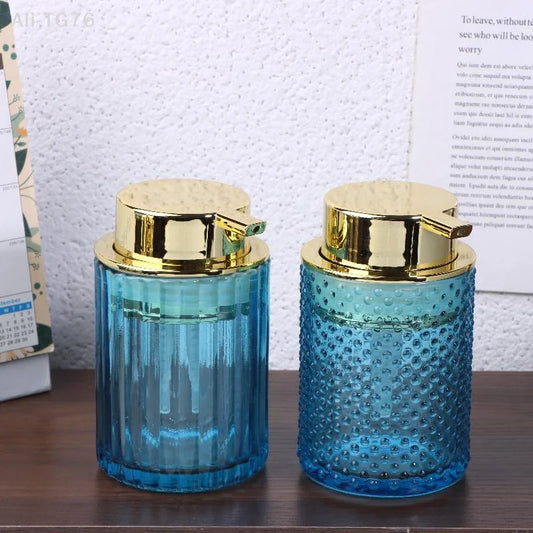 250ml Glass Foaming Soap Dispenser | Countertop Bathroom Decor Foaming Soap Dispenser Peaceful Pleasures Health and Wellness
