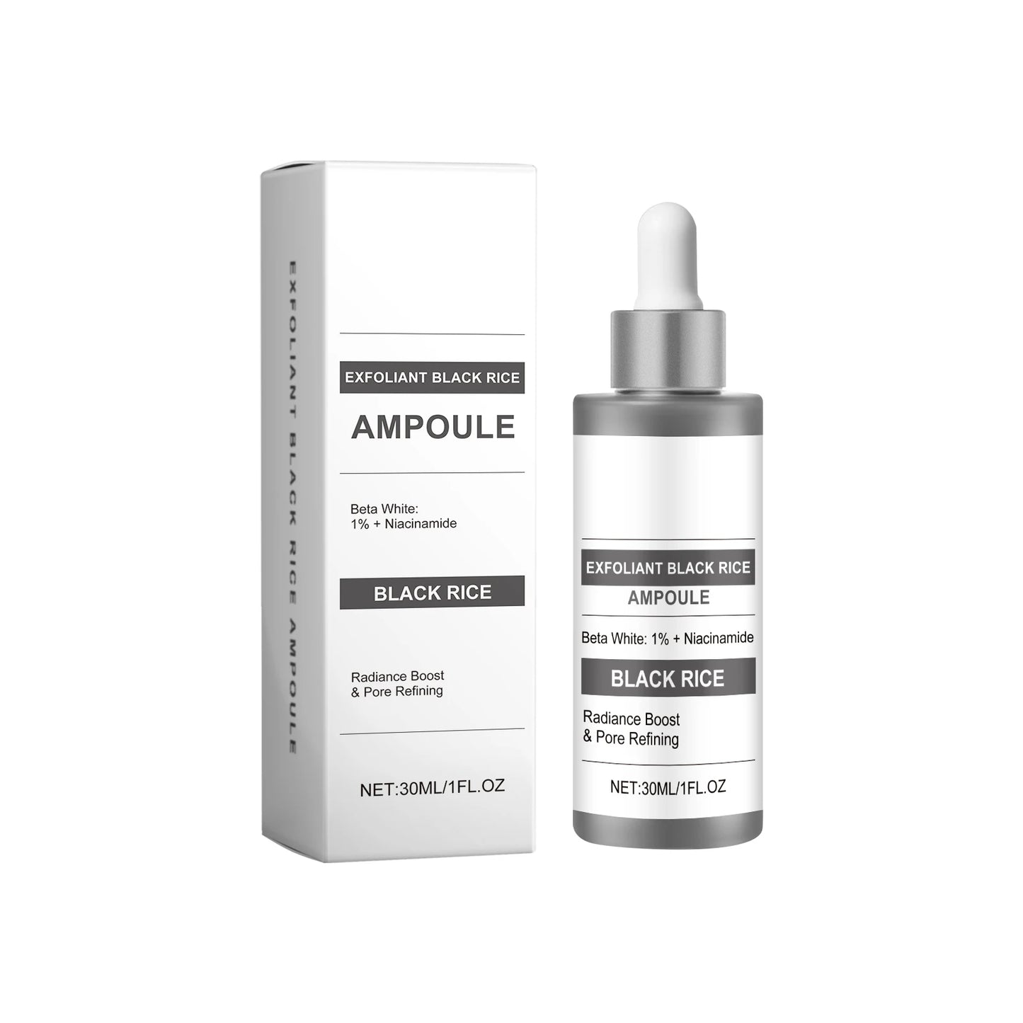 Salicylic Acid Black Rice Essence Deep Gentle Exfoliation Reduce Blackheads Improve Dullness Unclog Pores Facial Brighten Serum Peaceful Pleasures Health and Wellness 30ml