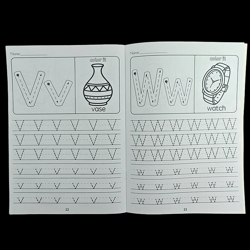 Children's Alphabet Practice Book A-z Writing Toddlers Preschoolers
