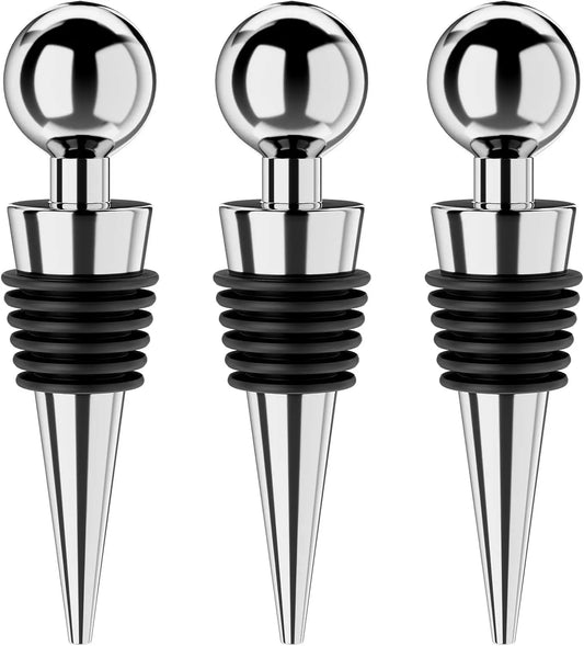 3/6 Wine Stoppers for Wine Bottles Vacuum Wine Bottle Stopper with Silicone Reusable Wine Corks, Leak proof Keep Fresh Suitable Peaceful Pleasures Health and Wellness 3PCS