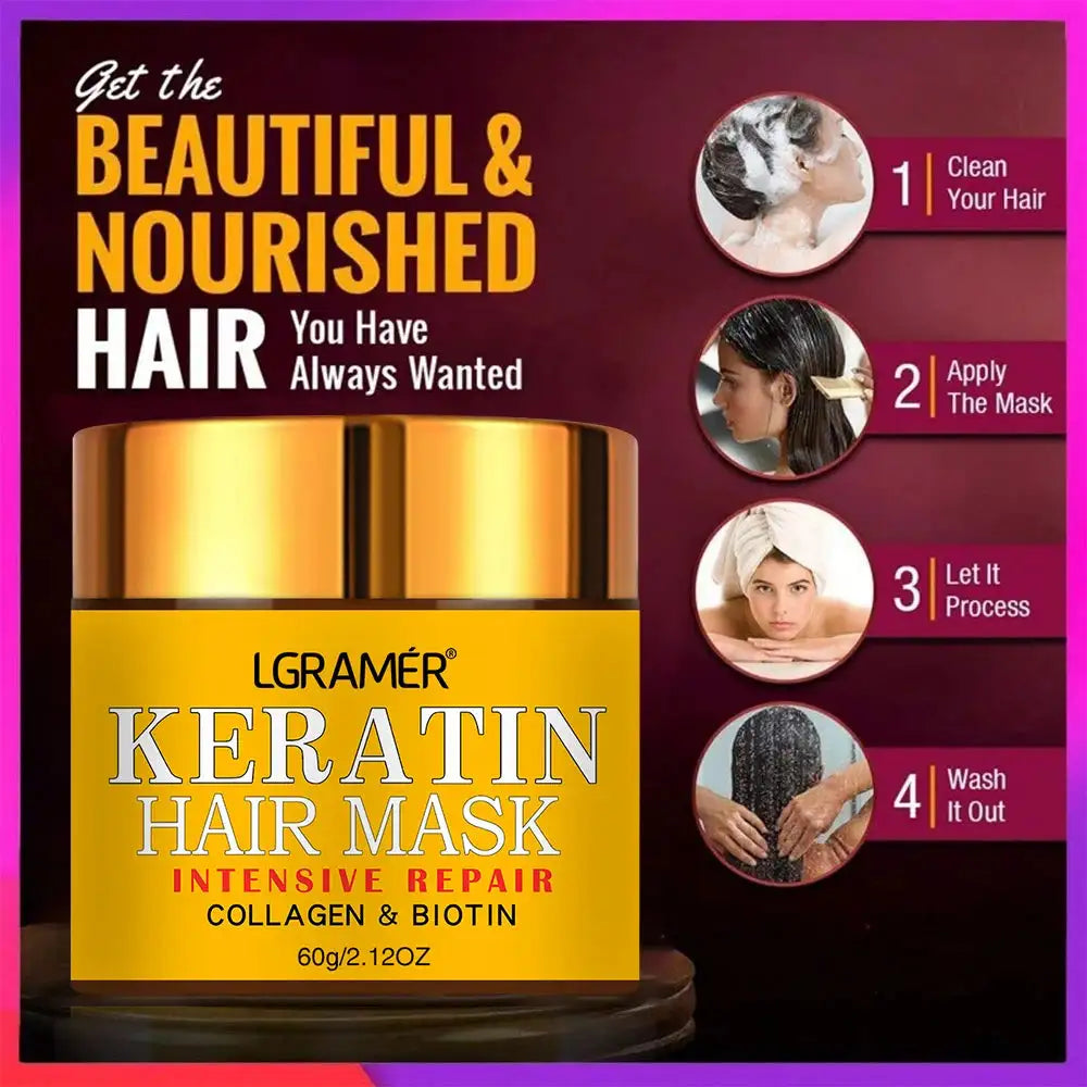 Biotin Collagen Keratin Hair Repair Mask & Treatment Peaceful Pleasures Health and Wellness