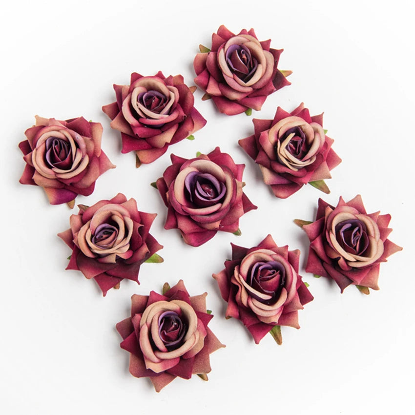 Artificial Silk Rose Flower Heads 5/10 Pcs | Wedding & Home Décor