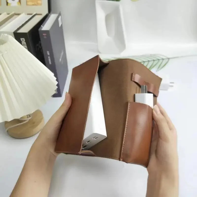 PU Leather Multi-Compartment Travel Organizer for Cables & Chargers Travel Organizer Case Peaceful Pleasures Health and Wellness