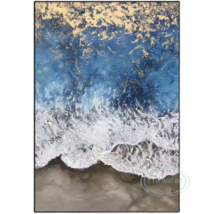 Canvas Wall Art Oil Painting 100% Handmade Abstract Tide Decoration Poster Living Room Light Luxury Picture Porch Acrylic Mural Peaceful Pleasures Health and Wellness No frame 130cmx250cm