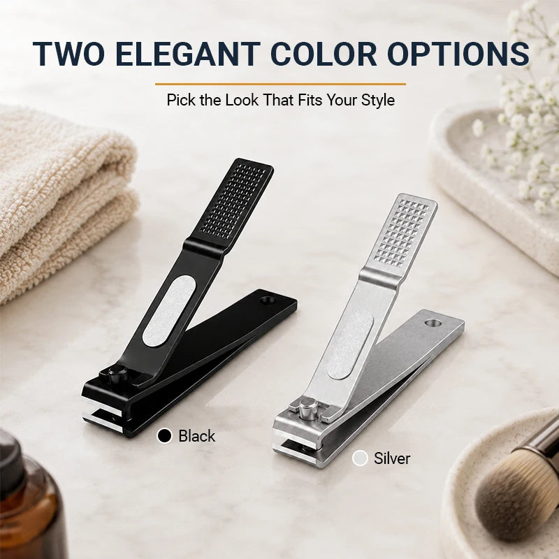 LGRAMER 2-Piece Black Stainless Steel Nail Clipper Set