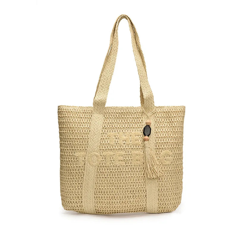 French Style Woven Straw Tote Bag – Large Capacity Beach Bag
