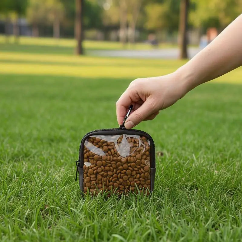 Cartoon Dog Treat Pouch – Zipper & Keychain | Training & Walking