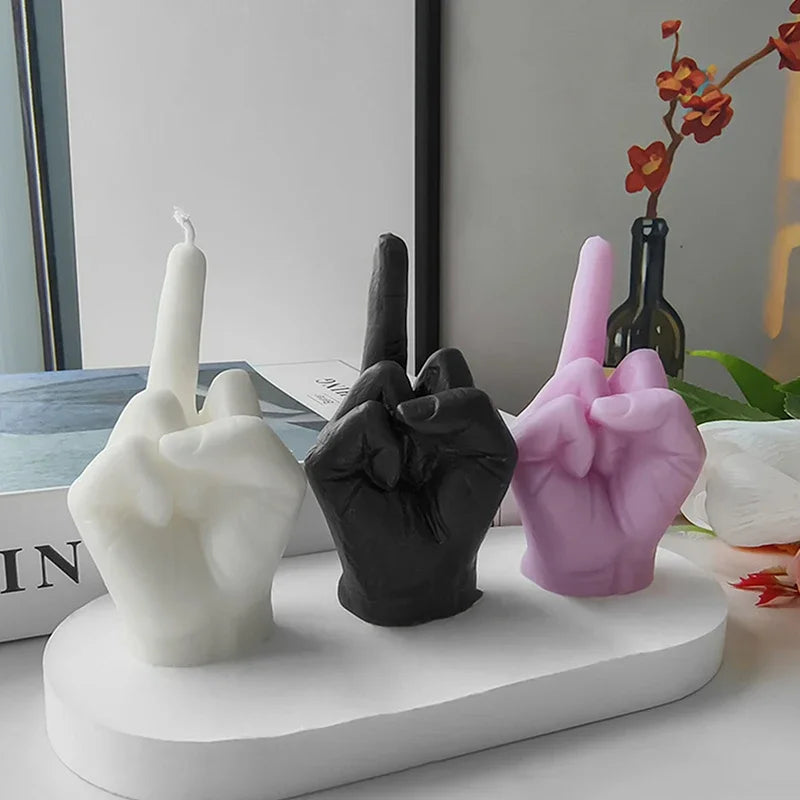 1pc Universal Creative Candles Middle Finger Shaped Gesture Scented Candles Durable Funny Quirky Gifts Home Decoration Ornaments Peaceful Pleasures Health and Wellness