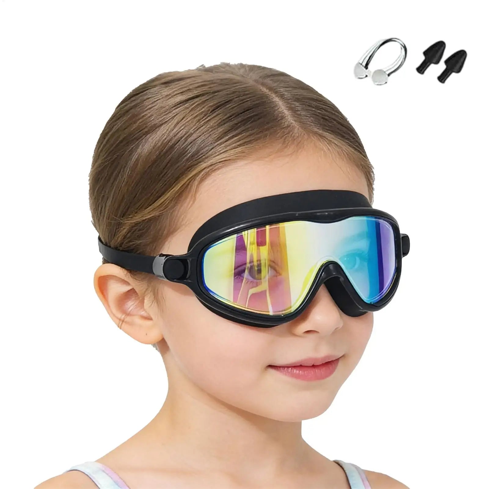 Kids Swim Goggles with Nose Clip & Earplugs Anti-Fog & Leakproof for Boys Girls Pool Beach Snorkeling Diving Water Sports Summer Peaceful Pleasures Health and Wellness