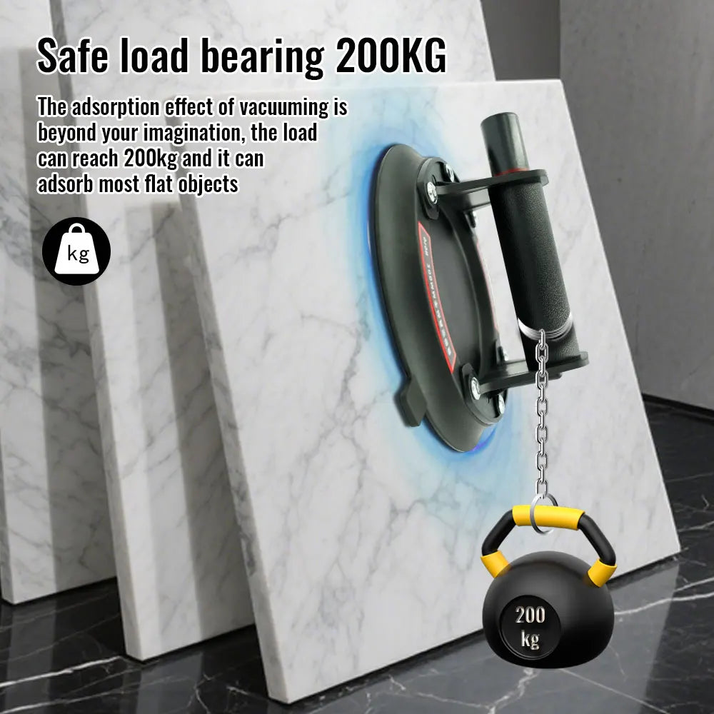 Vacuum Suction Cup 200kg Loading Capacity Heavy Duty Vacuum Spreader for Tile Adsorption Granite Glass Lifting 8inch Cup Peaceful Pleasures Health and Wellness