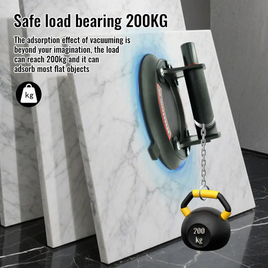 Vacuum Suction Cup 200kg Loading Capacity Heavy Duty Vacuum Spreader for Tile Adsorption Granite Glass Lifting 8inch Cup Peaceful Pleasures Health and Wellness