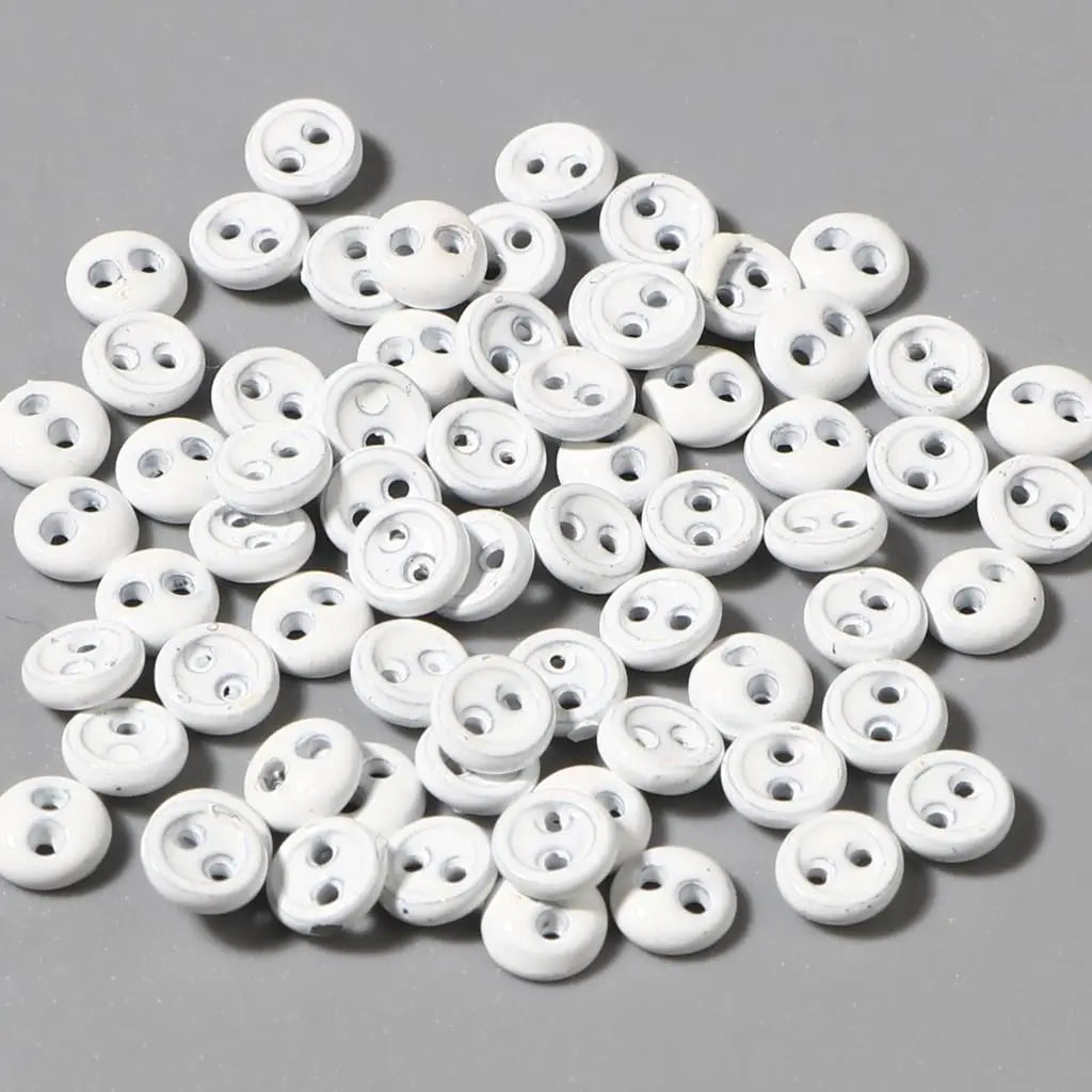 50pcs Mini Round Sewing Buttons 3/4/5mm – 2-Hole DIY Craft