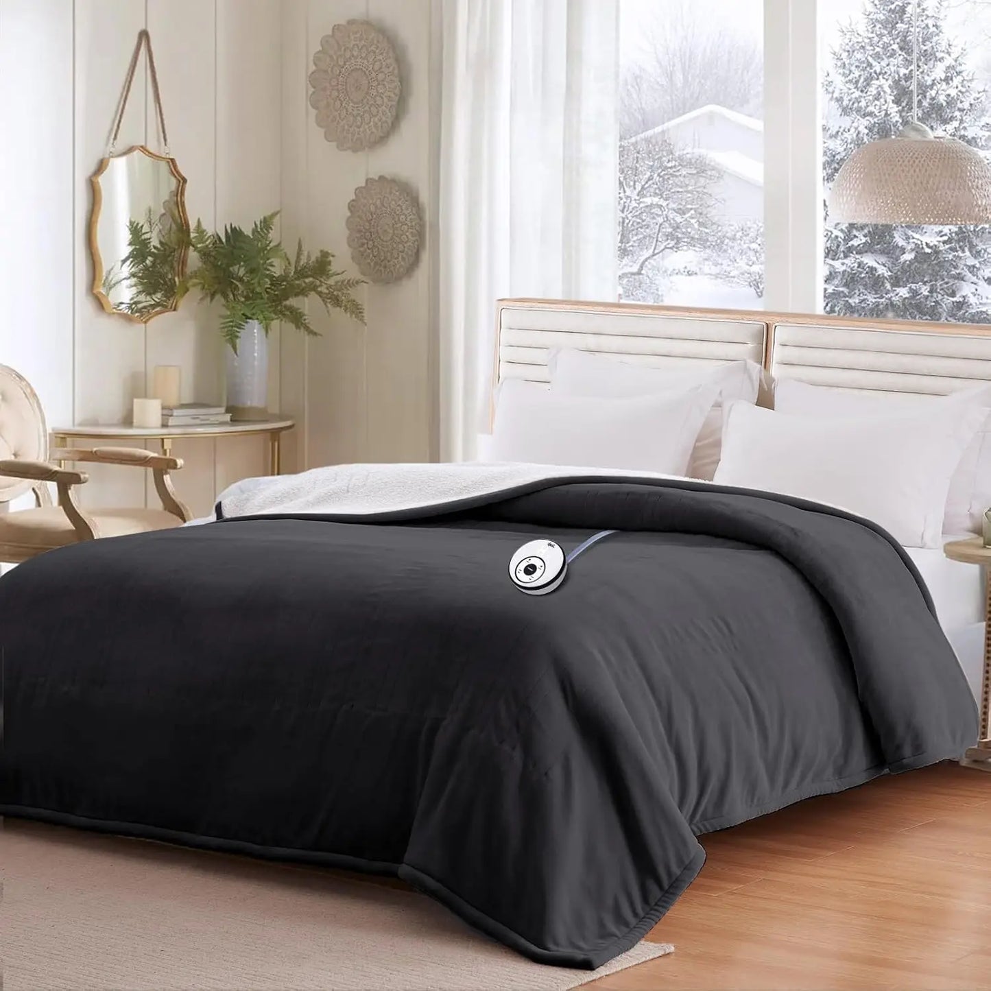 Twin Electric Heated Blanket 62x84" – Reversible Flannel & Sherpa, ETL Peaceful Pleasures Health and Wellness United States
