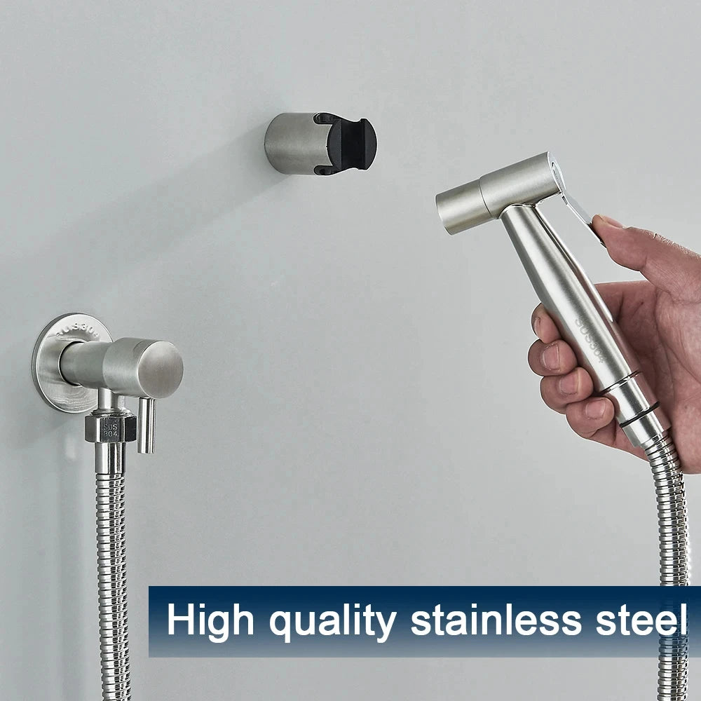 Wall-Mounted Bidet Sprayer Faucet | 304 Stainless Steel