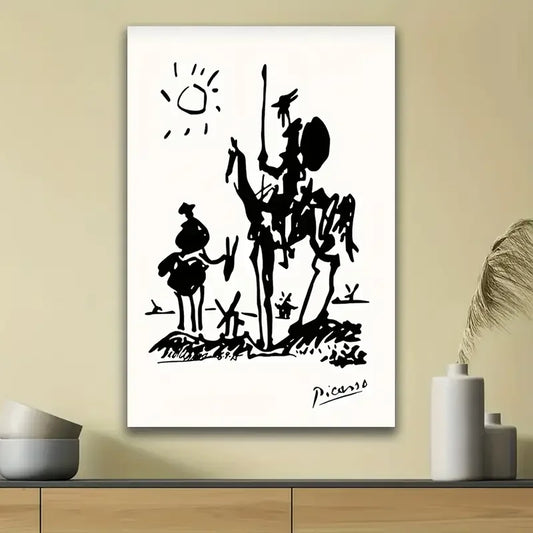 1pc frameless , Picasso Don Quixote Sketch, Background Decoration, Holiday Gift, Birthday Gift, Valentine'S Day, New Year Dec Peaceful Pleasures Health and Wellness No frame 50x70cm Unframed