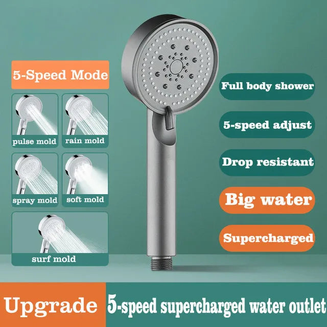 5-Mode High Pressure Handheld Shower Head | Water Saving